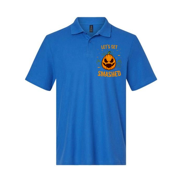 Fun Pumpkin Happy Halloween Party Costume Let’S Get Smashed Gift Softstyle Adult Sport Polo