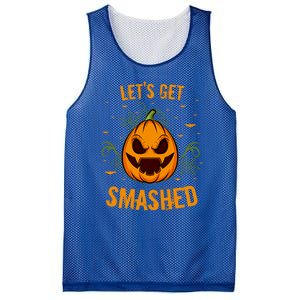 Fun Pumpkin Happy Halloween Party Costume Let’S Get Smashed Gift Mesh Reversible Basketball Jersey Tank