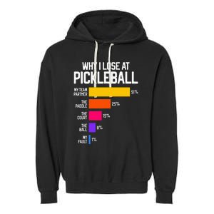 Funny Pickleball Humor Why I Lose Garment-Dyed Fleece Hoodie