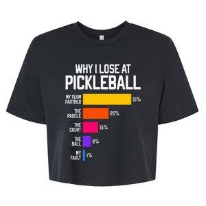 Funny Pickleball Humor Why I Lose Bella+Canvas Jersey Crop Tee