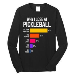 Funny Pickleball Humor Why I Lose Long Sleeve Shirt