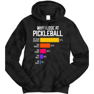 Funny Pickleball Humor Why I Lose Tie Dye Hoodie