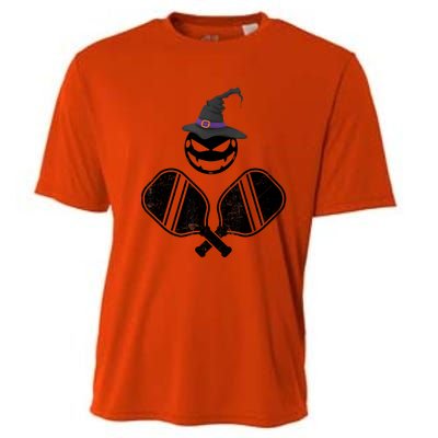 Funny Pickleball Halloween Costume Pumpkin Cooling Performance Crew T-Shirt