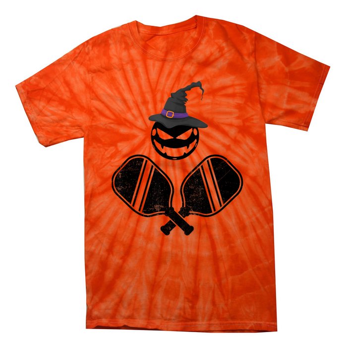 Funny Pickleball Halloween Costume Pumpkin Tie-Dye T-Shirt