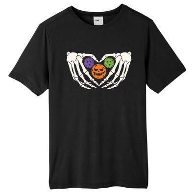 Funny Pickleball Halloween Skeleton Hands Love Heart Pumpkin Funny Gift Tall Fusion ChromaSoft Performance T-Shirt