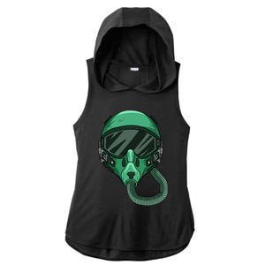 Fighter Pilot Helmet Aviator Headgear Sunglasses Cute Gift Ladies PosiCharge Tri-Blend Wicking Draft Hoodie Tank