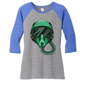 Fighter Pilot Helmet Aviator Headgear Sunglasses Cute Gift Women's Tri-Blend 3/4-Sleeve Raglan Shirt