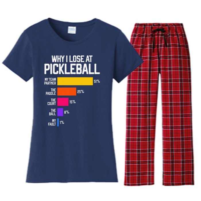 Funny Pickleball Humor Why I Lose Women's Flannel Pajama Set