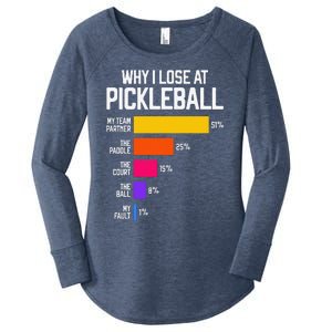 Funny Pickleball Humor Why I Lose Women's Perfect Tri Tunic Long Sleeve Shirt