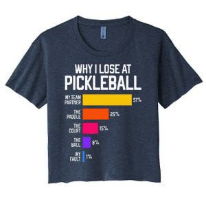 Funny Pickleball Humor Why I Lose Women's Crop Top Tee