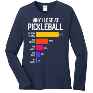 Funny Pickleball Humor Why I Lose Ladies Long Sleeve Shirt