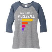 Funny Pickleball Humor Why I Lose Women's Tri-Blend 3/4-Sleeve Raglan Shirt