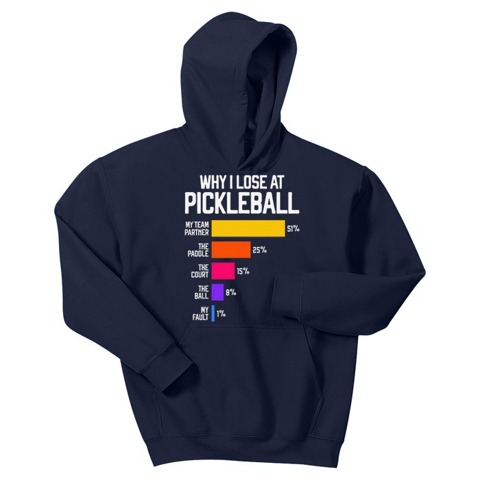 Funny Pickleball Humor Why I Lose Kids Hoodie