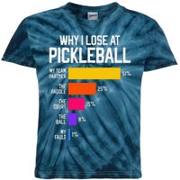 Funny Pickleball Humor Why I Lose Kids Tie-Dye T-Shirt