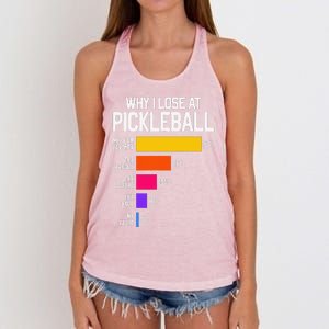 Funny Pickleball Humor Why I Lose Women's Knotted Racerback Tank