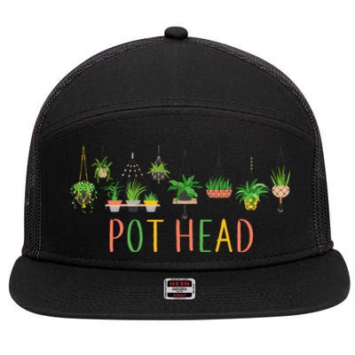 Funny Pot Head For Plant Lovers 1 7 Panel Mesh Trucker Snapback Hat