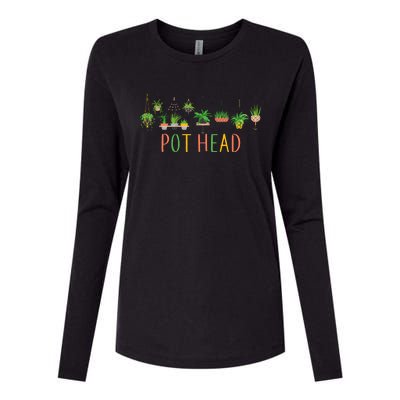 Funny Pot Head For Plant Lovers 1 Womens Cotton Relaxed Long Sleeve T-Shirt