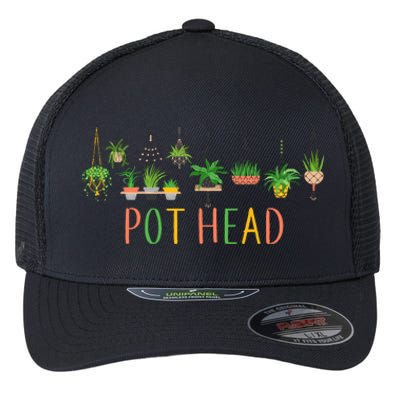 Funny Pot Head For Plant Lovers 1 Flexfit Unipanel Trucker Cap