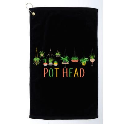 Funny Pot Head For Plant Lovers 1 Platinum Collection Golf Towel