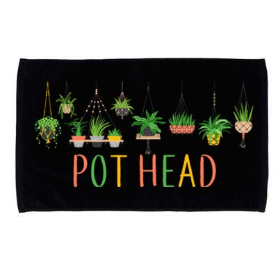 Funny Pot Head For Plant Lovers 1 Microfiber Hand Towel