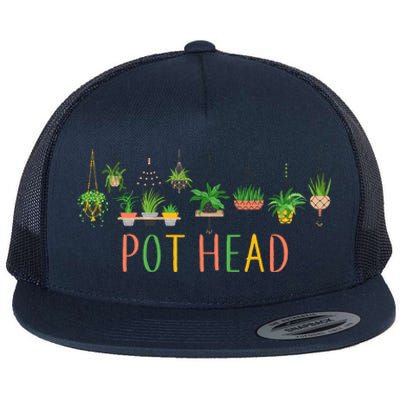 Funny Pot Head For Plant Lovers 1 Flat Bill Trucker Hat