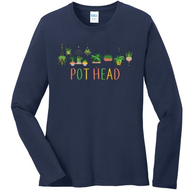 Funny Pot Head For Plant Lovers 1 Ladies Long Sleeve Shirt