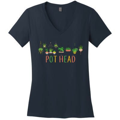 Funny Pot Head For Plant Lovers 1 Women's V-Neck T-Shirt