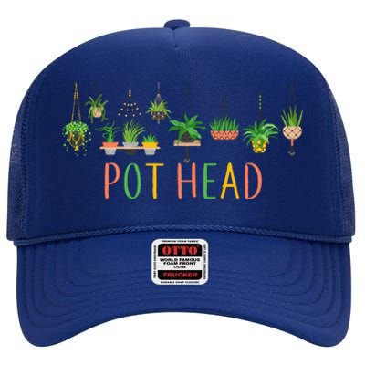 Funny Pot Head For Plant Lovers 1 High Crown Mesh Back Trucker Hat