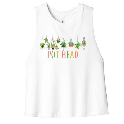 Funny Pot Head For Plant Lovers 1 Women's Racerback Cropped Tank