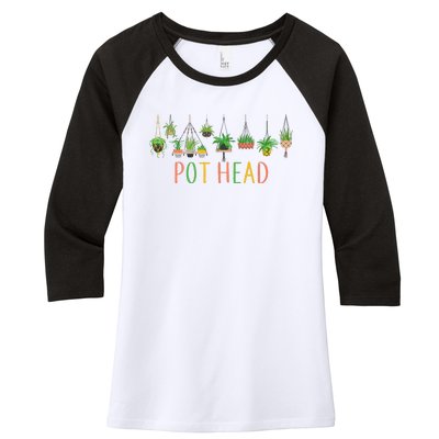 Funny Pot Head For Plant Lovers 1 Women's Tri-Blend 3/4-Sleeve Raglan Shirt