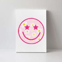 Funny Pink Happy Face Daisy Flower Smile Face Trendy Canvas