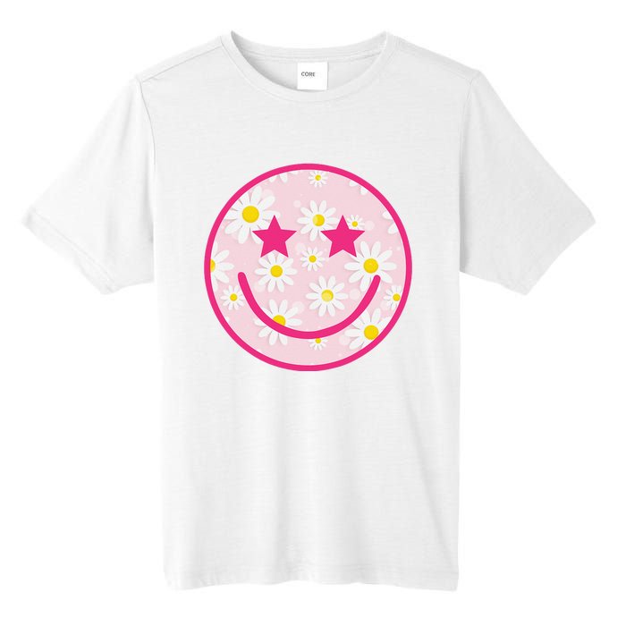 Funny Pink Happy Face Daisy Flower Smile Face Trendy Tall Fusion ChromaSoft Performance T-Shirt