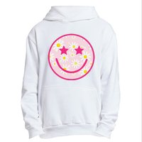 Funny Pink Happy Face Daisy Flower Smile Face Trendy Urban Pullover Hoodie