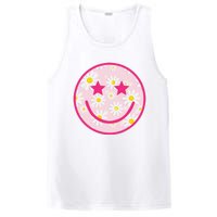 Funny Pink Happy Face Daisy Flower Smile Face Trendy PosiCharge Competitor Tank