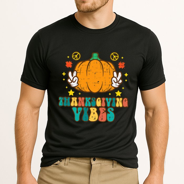 Festive Pumpkin Harvest Vibes Retro Thanksgiving Design Performance Shirt