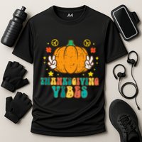 Festive Pumpkin Harvest Vibes Retro Thanksgiving Design Performance Shirt
