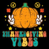 Festive Pumpkin Harvest Vibes Retro Thanksgiving Design Button