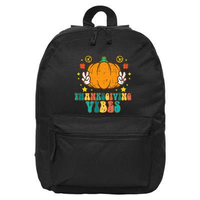 Festive Pumpkin Harvest Vibes Retro Thanksgiving Design 16 in Basic Backpack