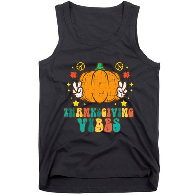 Festive Pumpkin Harvest Vibes Retro Thanksgiving Design Tank Top