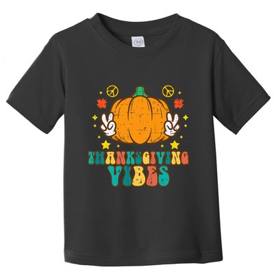 Festive Pumpkin Harvest Vibes Retro Thanksgiving Design Toddler T-Shirt