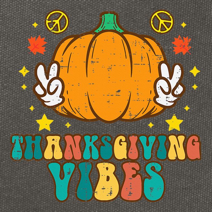 Festive Pumpkin Harvest Vibes Retro Thanksgiving Design Cotton Canvas Backpack
