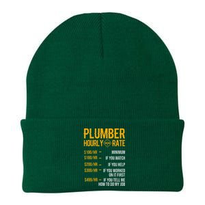 Funny Plumber Hourly Rate Plumber Knit Cap Winter Beanie