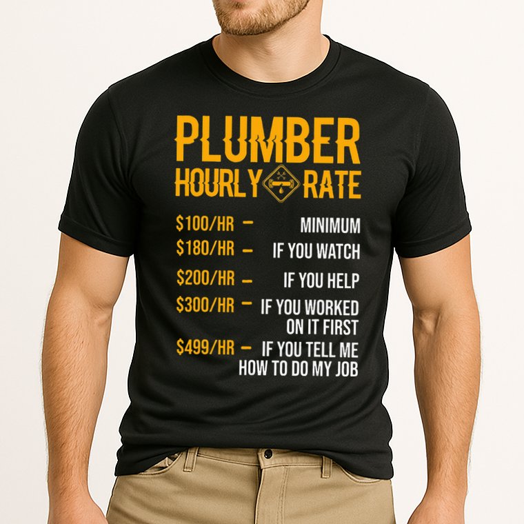 Funny Plumber Hourly Rate Plumber Performance Shirt