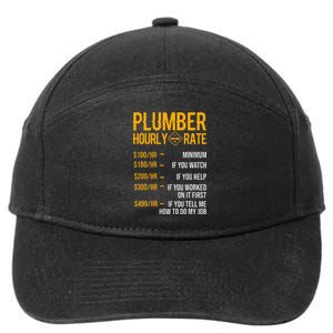 Funny Plumber Hourly Rate Plumber 7-Panel Snapback Hat