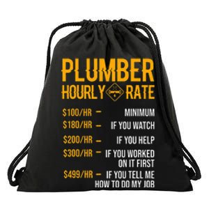 Funny Plumber Hourly Rate Plumber Drawstring Bag