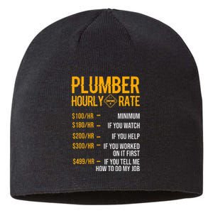 Funny Plumber Hourly Rate Plumber Sustainable Beanie