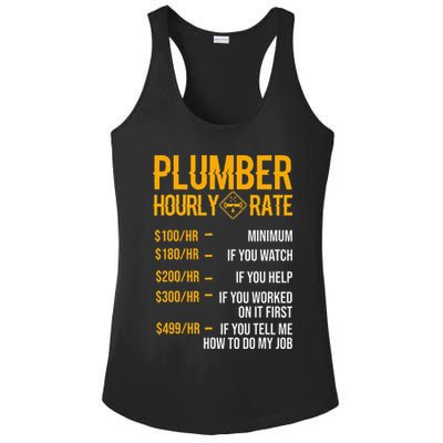 Funny Plumber Hourly Rate Plumber Ladies PosiCharge Competitor Racerback Tank