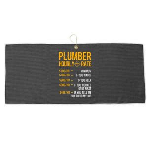 Funny Plumber Hourly Rate Plumber Large Microfiber Waffle Golf Towel