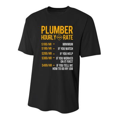 Funny Plumber Hourly Rate Plumber Youth Performance Sprint T-Shirt