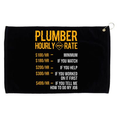 Funny Plumber Hourly Rate Plumber Grommeted Golf Towel